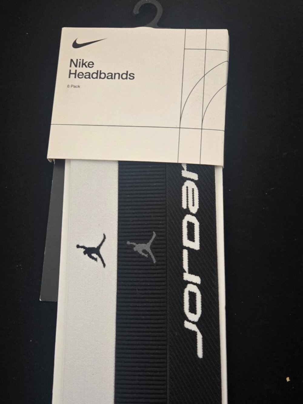 Nike Jordan Elastic Sport Wide Headbands 3-Pack | Black/White | OSFM | New